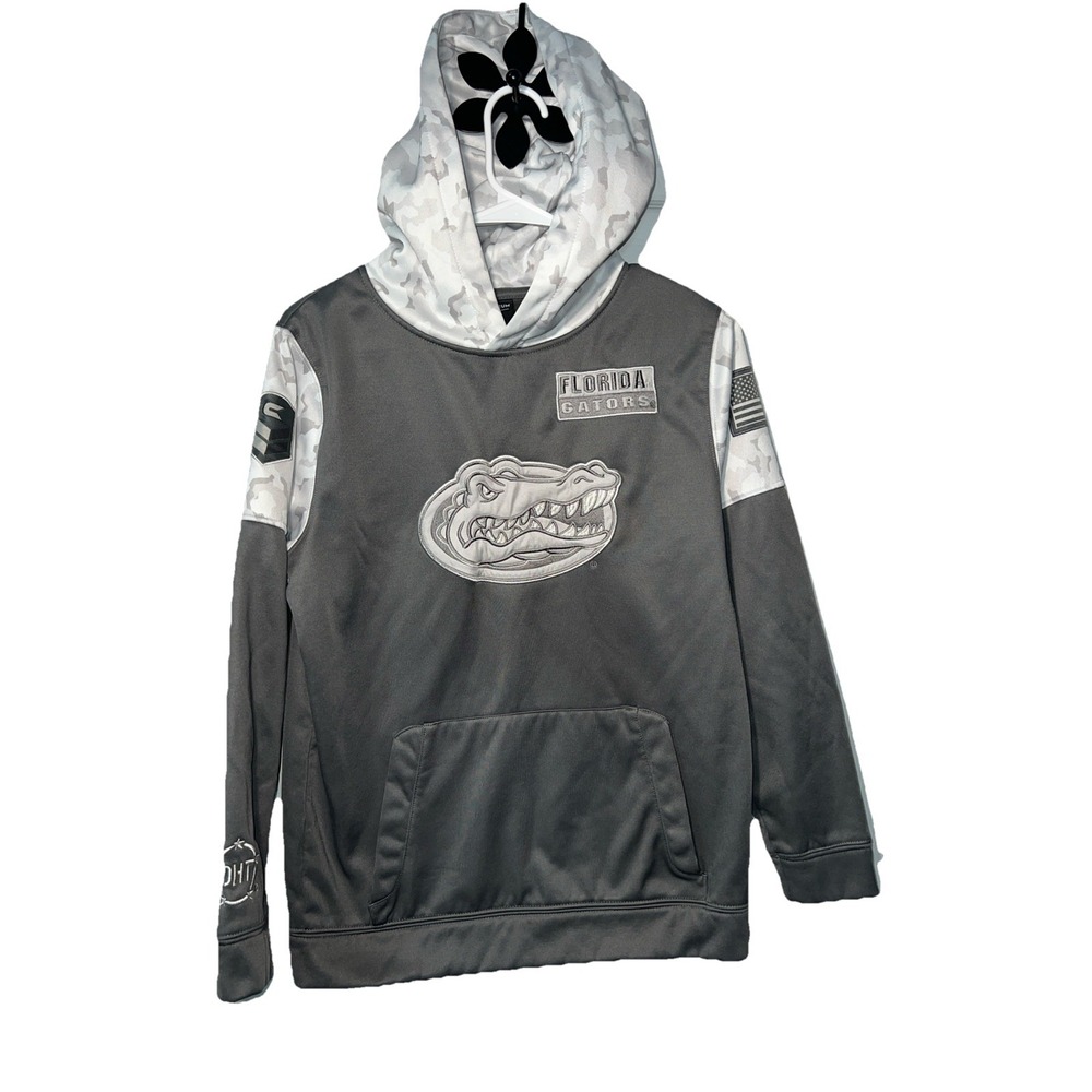 Florida Gators Colosseum NCAA Gray OHT Camo Salute To Service Hoodie Boys Large